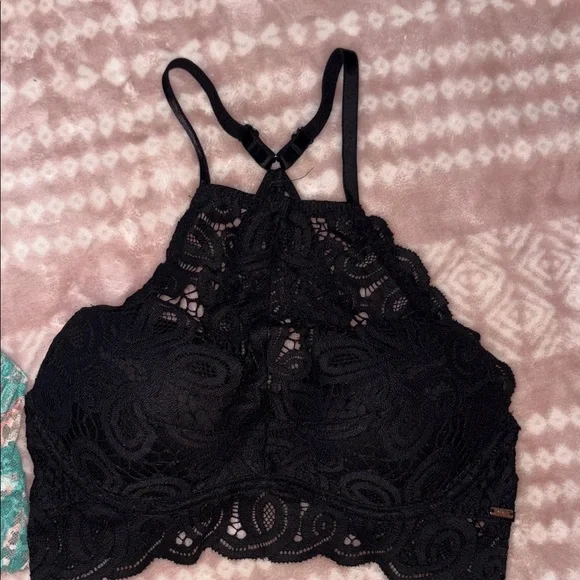 Victoria's Secret Floral and Lace Bra Set - Black, Teal, Black - Picture 5 of 10